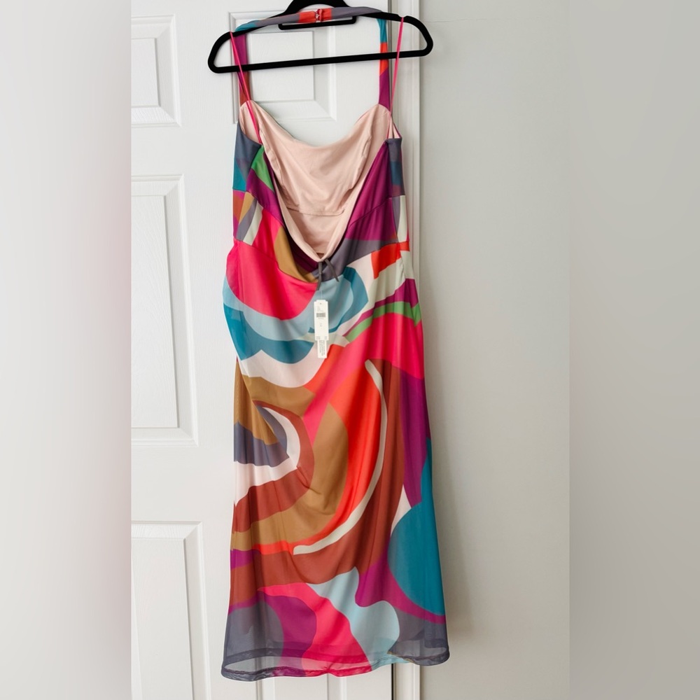 Anthropologie Multicolor Abstract Print Midi Dress - Picture 13 of 15